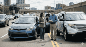 create a pic for Can You Still Get Compensation If You Were Partly at Fault in a Car Accident including real people shown