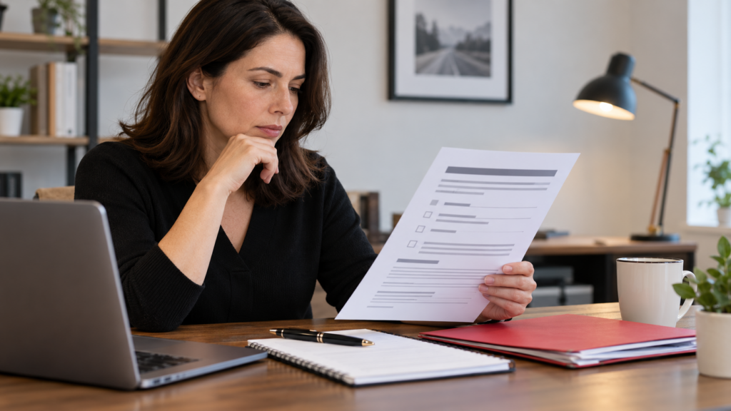 Person reviewing a medical records authorization after a car accident